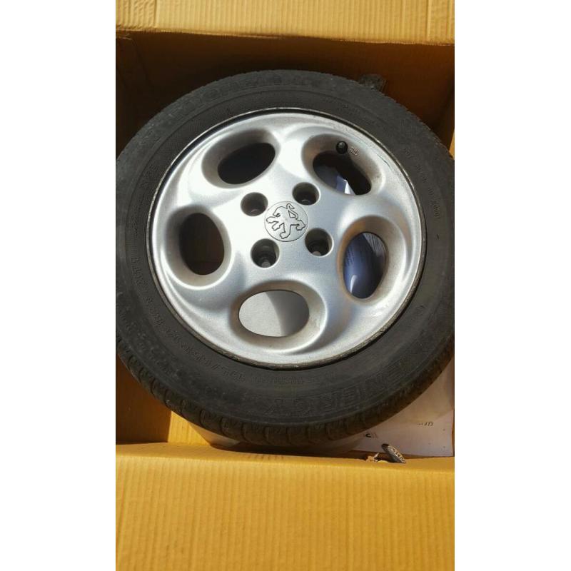 Peugeot 175/65 r14 alloys and tyres