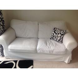 IKEA Ecktorp 3 seater plus 2 seater sofa + footstool - off white covers