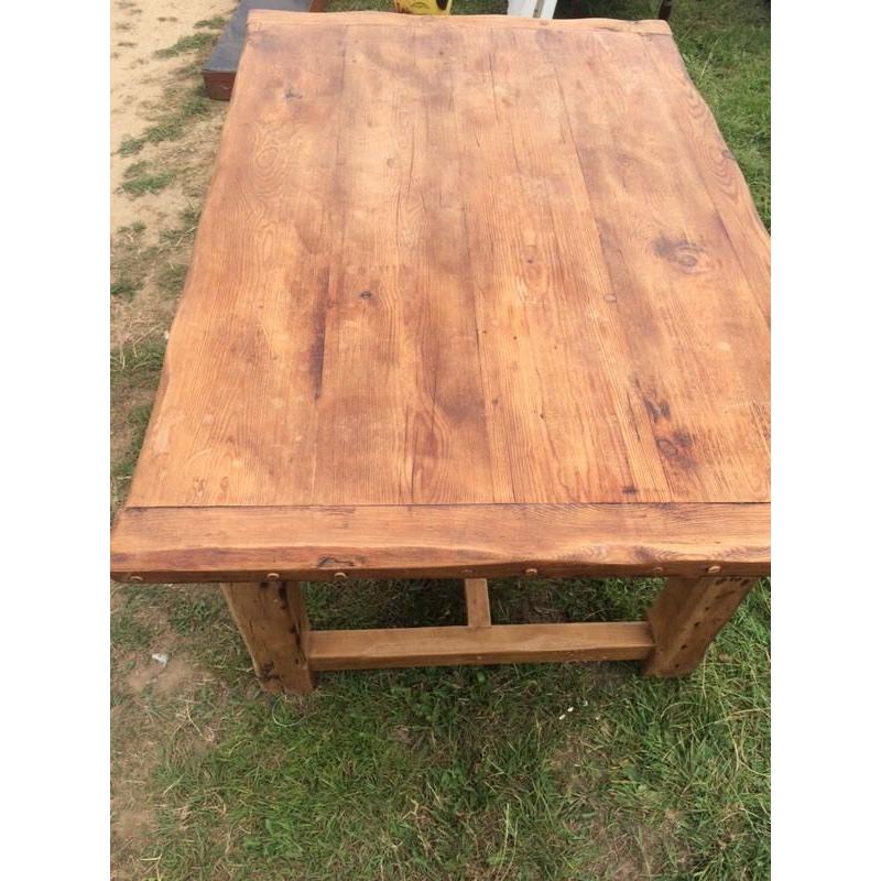 Chunky Solid Pine Dining Table