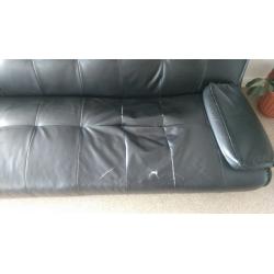 Leather sofa bed