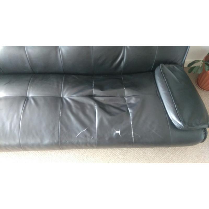 Leather sofa bed