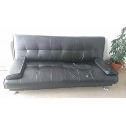 Leather sofa bed