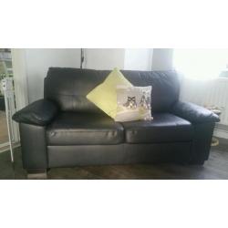 Leather three seater bed settee