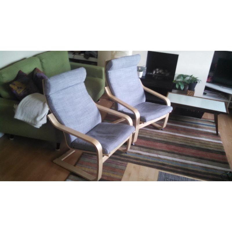 HUGE MOVING SALE - IKEA TWO Poang chairs-upgraded