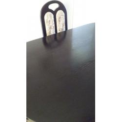 Black Ash Dining Table & 4 Chairs