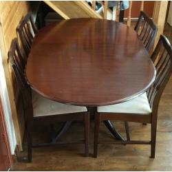 Stag Dining Table and 4 Chairs in very good condition - Expandable