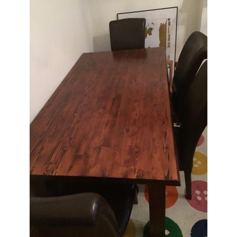 Pine dining table with 4 chairs