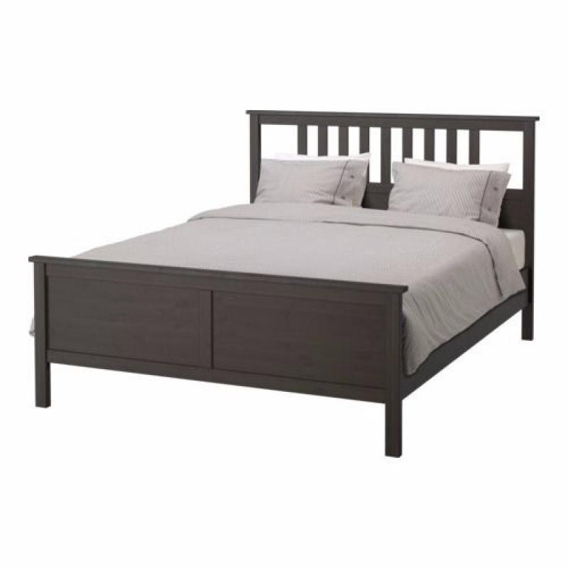 HEMNES Black Wooden King Size Bed