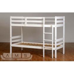 Brand New Solid Brazilian Pine Wood Bunk Bed Frame in White colour with Foam Mattresses, Kids Single