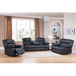 *-*-* SALE *-*-* NEW Leather Recliner Sofas FREE Delivery Miami Black