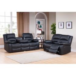 *-*-* SALE *-*-* NEW Leather Recliner Sofas FREE Delivery Miami Black