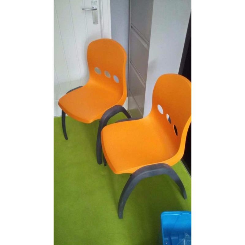 Orange chairs - Dont lean back furniture - Two