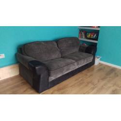 1X GREY AND BLACK DFS SOFA DOUBLE BED 2 BIG CUSIONS 3 SEATER