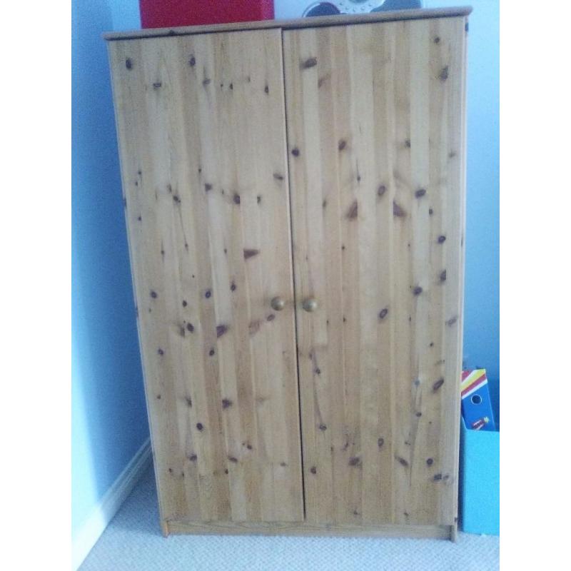 Child's/toddler's small pine wardrobe