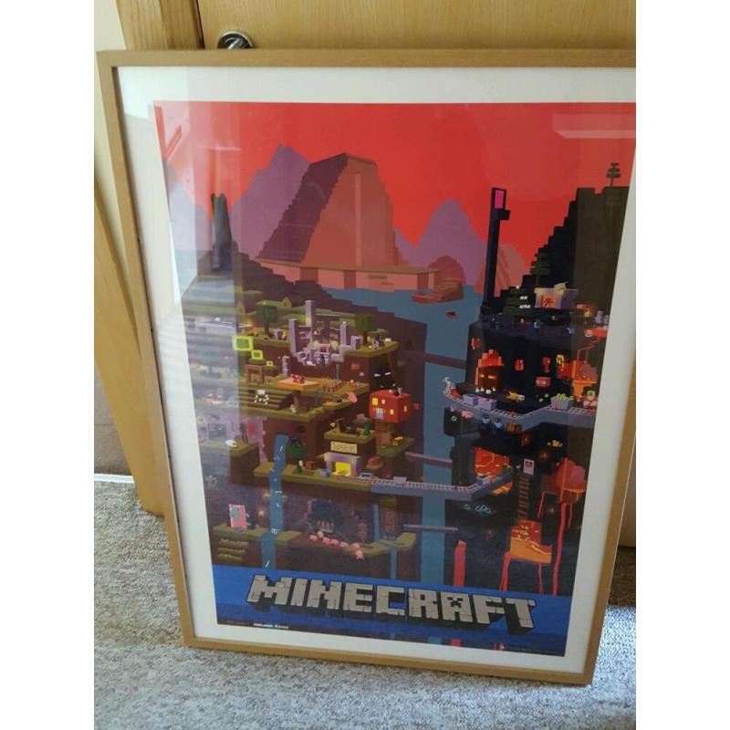 Framed minecraft poster