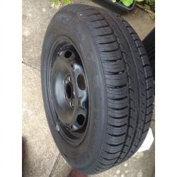 Vgc vw spare wheel 5stud 14 in Firestone tyre near new bargain. Buy !!!