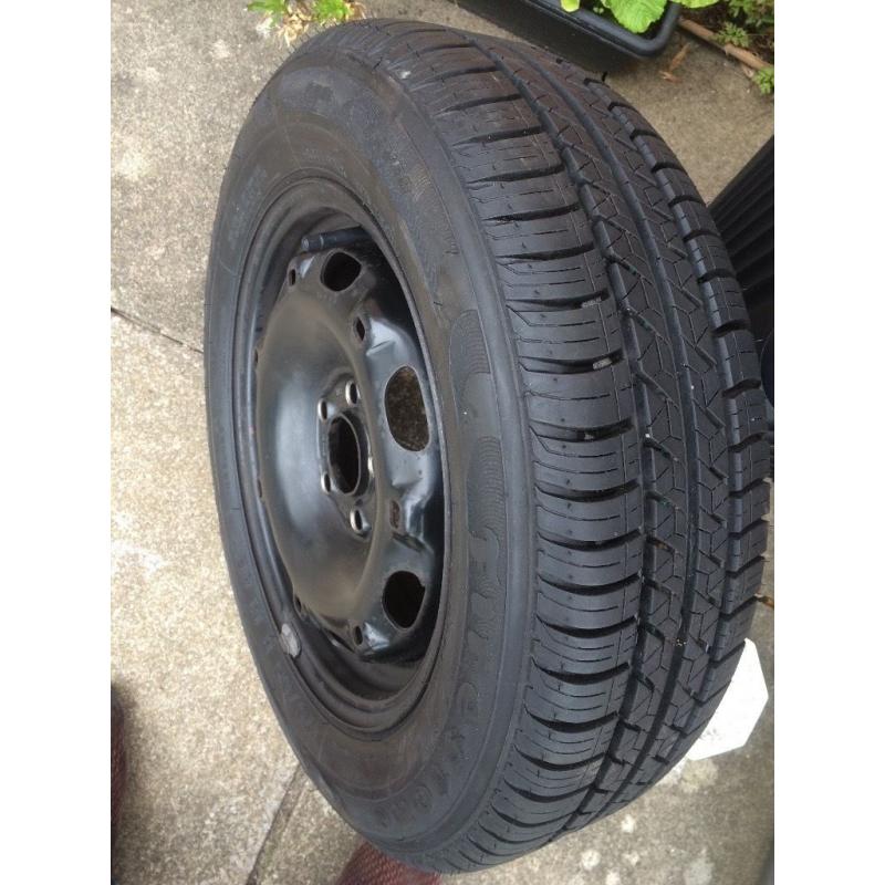 Vgc vw spare wheel 5stud 14 in Firestone tyre near new bargain. Buy !!!