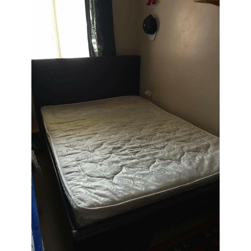 Double leather bed