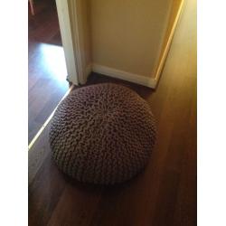 Large Grey Stool Puffe