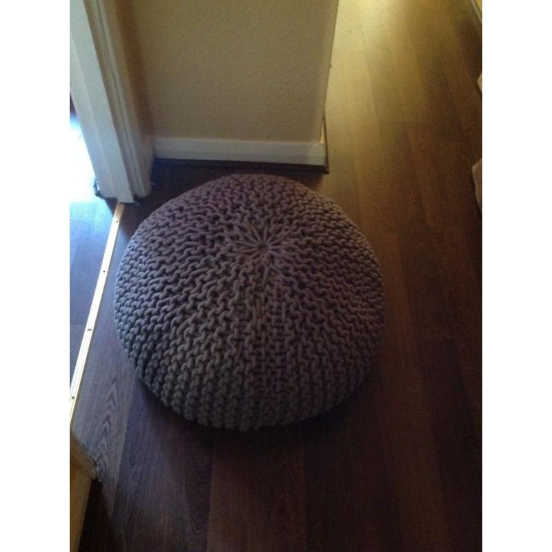 Large Grey Stool Puffe