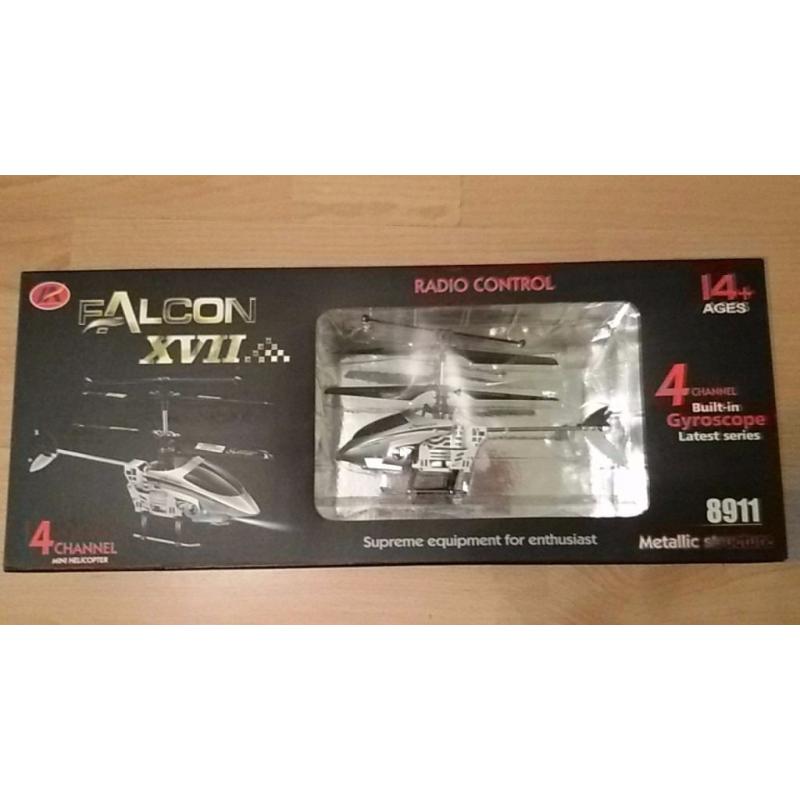 New Falcon XVII 4 Channel RC Remote Control Helicopter Alloy Metal Body Frame & Gyroscope