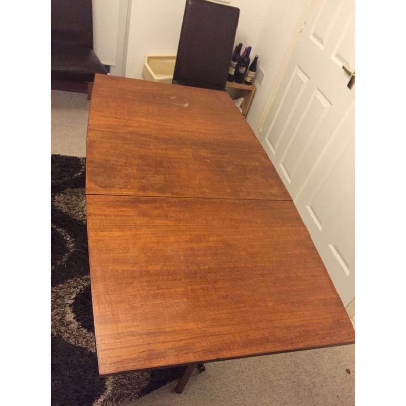 Folding solid wood table and two chairs