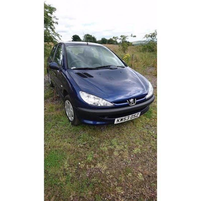 53 Plate Peugeot 206 1.1 S Mot till next year