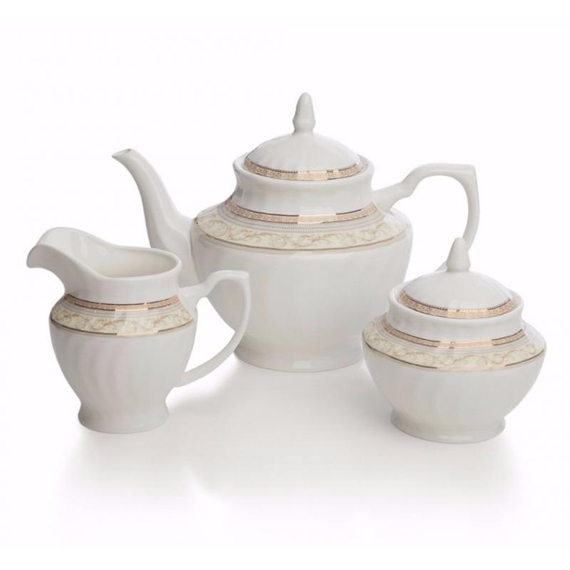 Brand new Designer Gold Fine Bone China 3 Piece Teapot Set