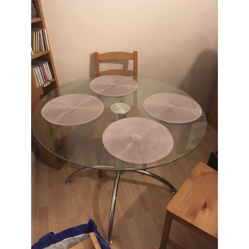 Glass dining table