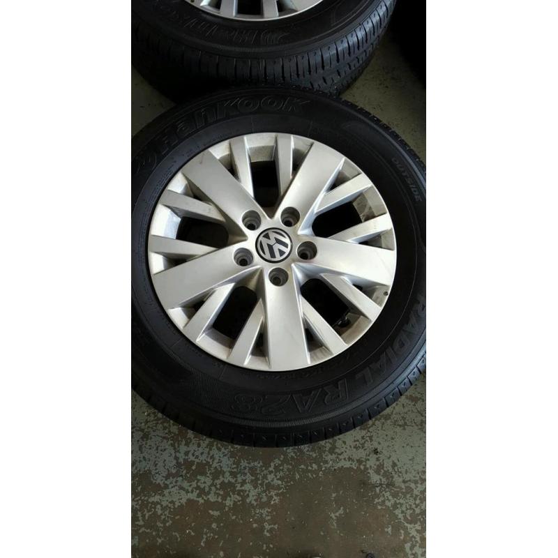 Volkwagon T5, Set of 4, 16 inch alloys. Immaculate condition with excellent tyres.