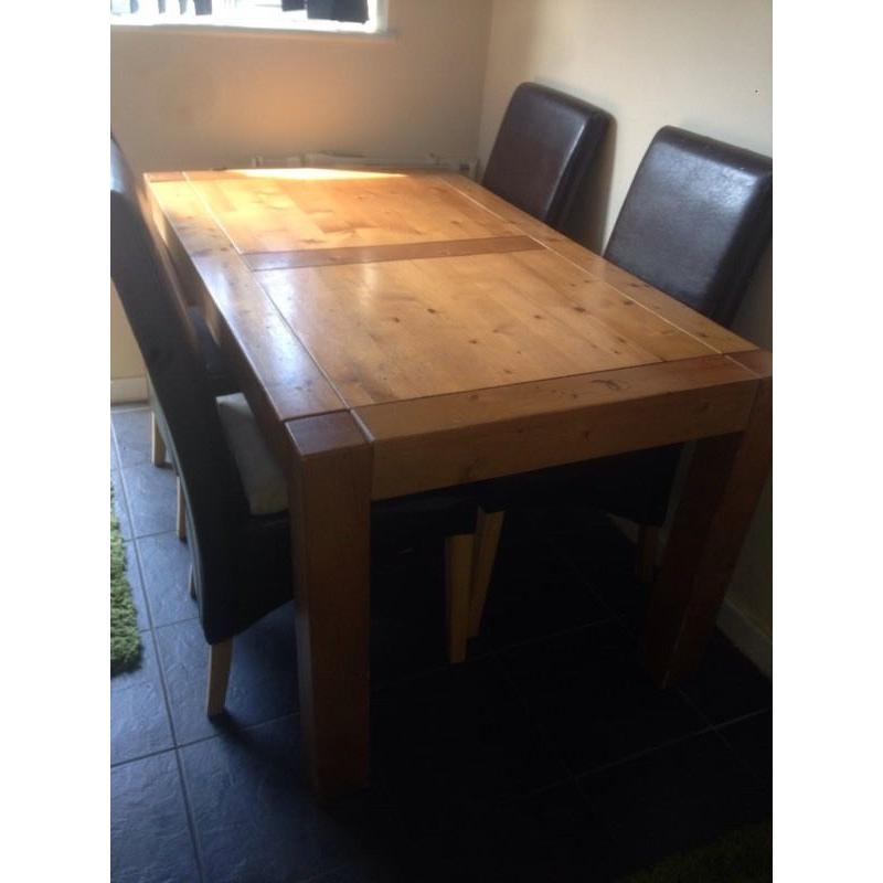 Wooden table and chairs