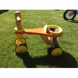 Children's, toddler wooden trike, bike.