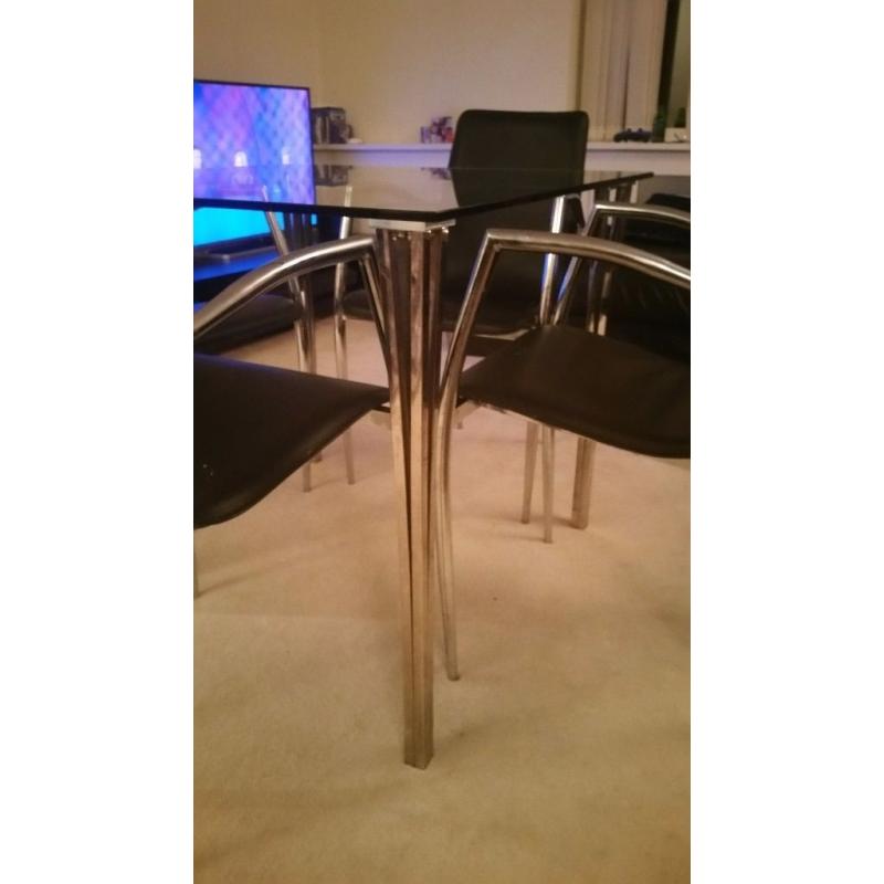 John Lewis Glass table with 4 chairs