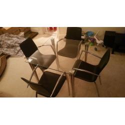 John Lewis Glass table with 4 chairs