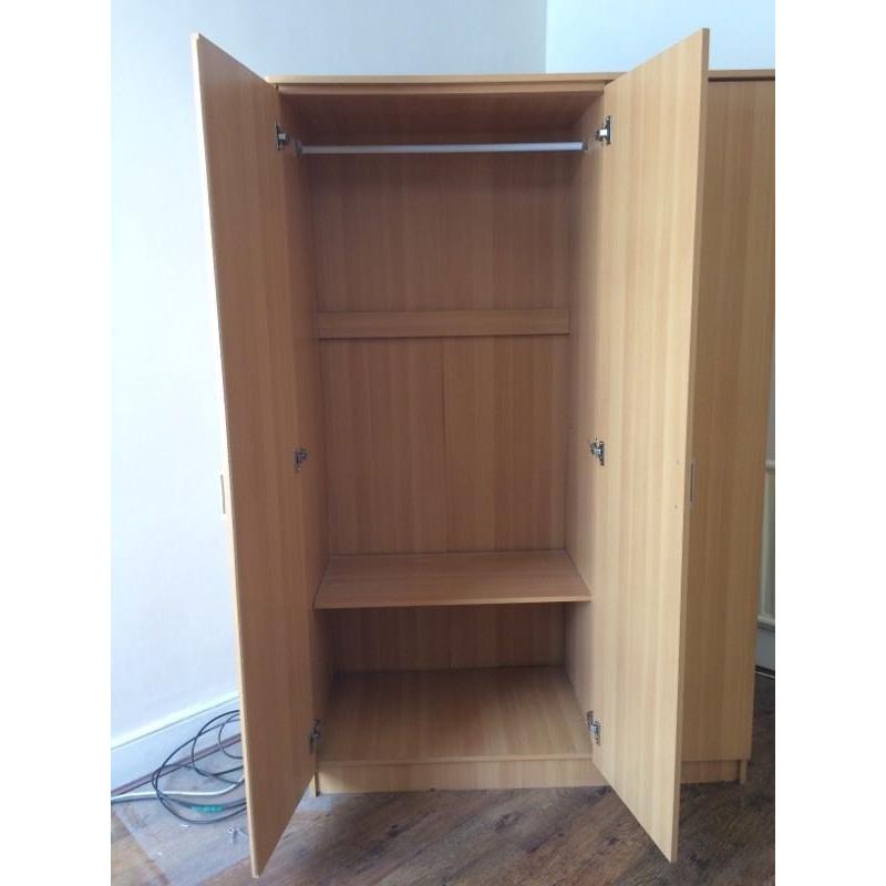 3 DOOR WARDROB WITH FULL MIRROR, DRAWERS, KEY- Brand New