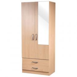 FITTED 2 DOOR WARDROB CUPBOARD WITH MIRROR/DRAWERS- Brand New