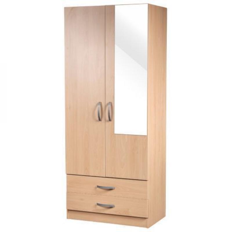 FITTED 2 DOOR WARDROB CUPBOARD WITH MIRROR/DRAWERS- Brand New