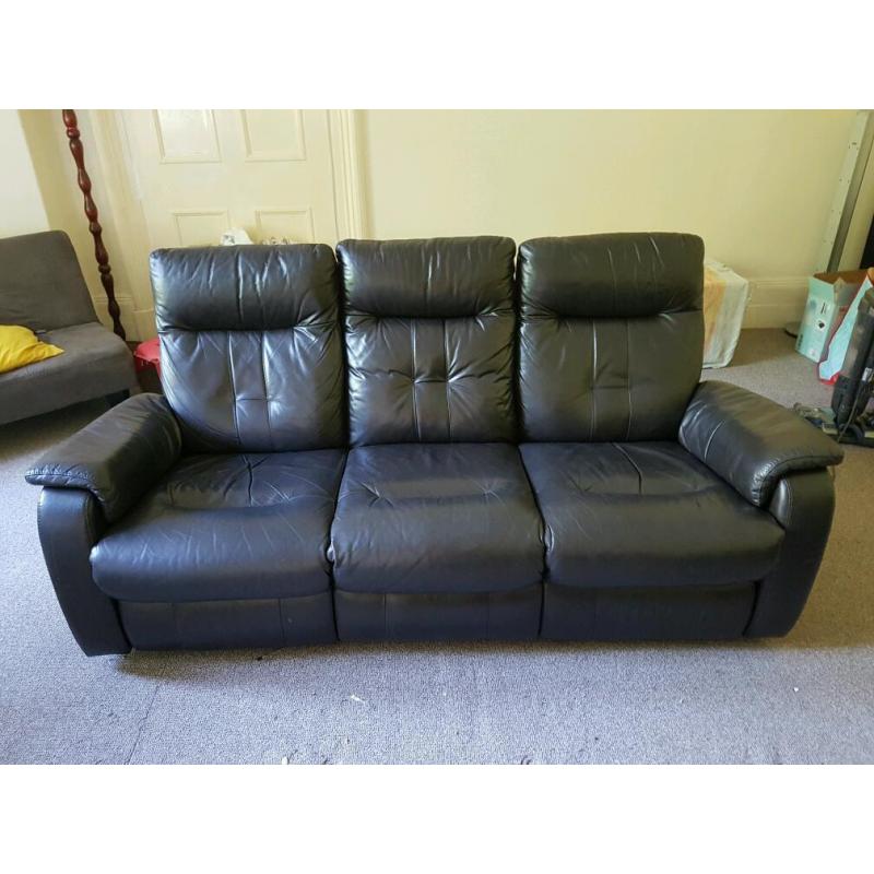 2 x 3 seater Faux leather sofas