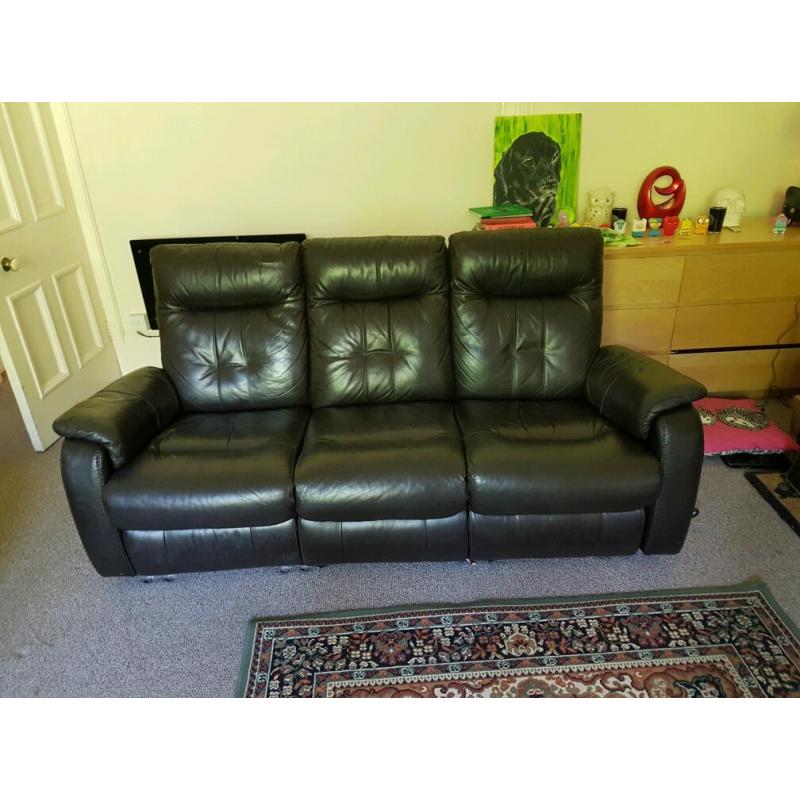 2 x 3 seater Faux leather sofas