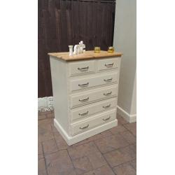 shabby chic,solid pine wardrobe and chest of drawers