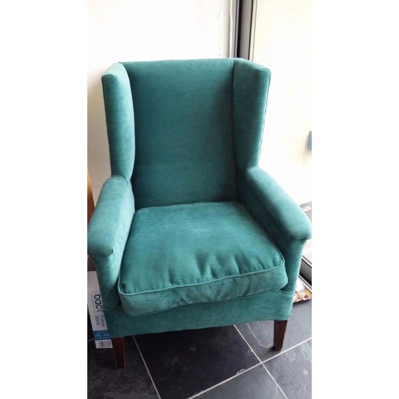 lovely re-upholstered wing armchair