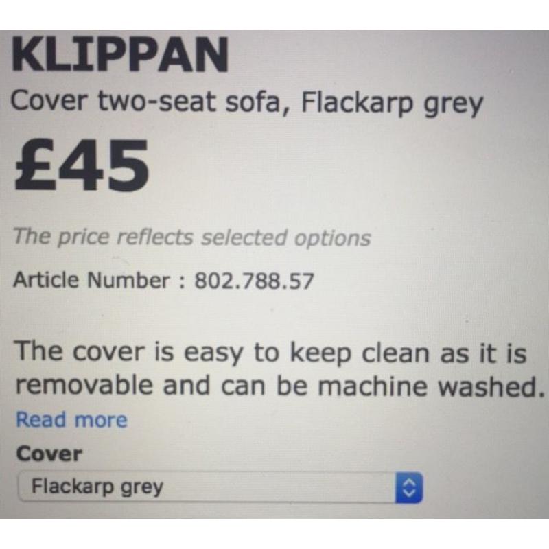 IKEA Klippan sofa covers x2