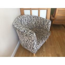 Zebra animal print chair