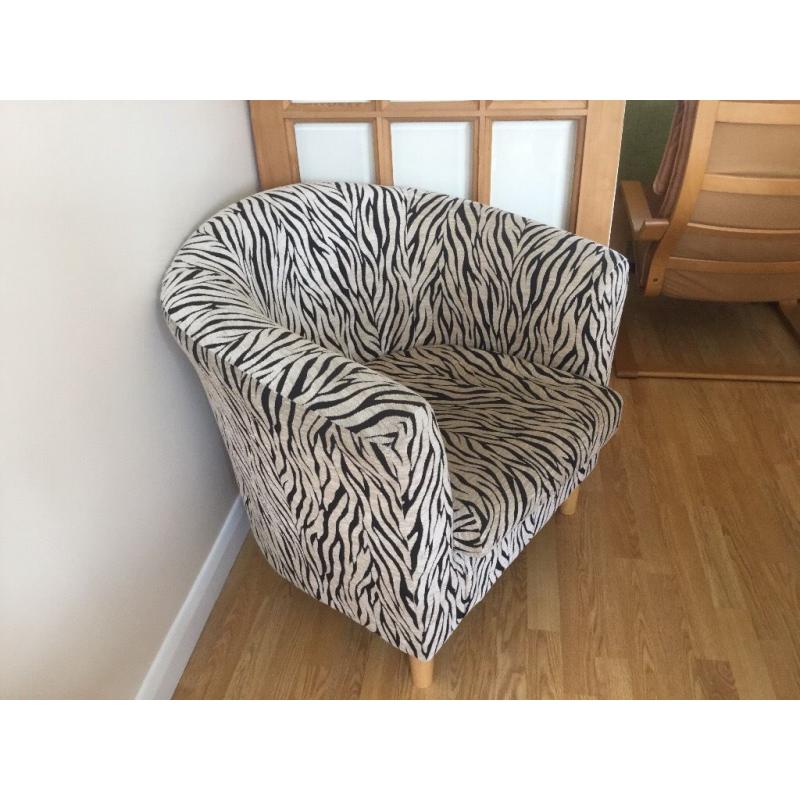 Zebra animal print chair