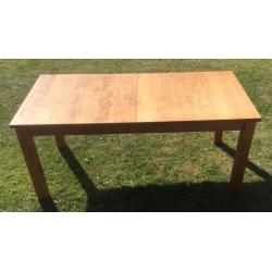 SOLD AWAITING DELIVERY. 8 SEATER SOLID TEAK EXTENDING DINING TABLE