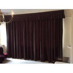 2 X pair of curtains lined & interlined