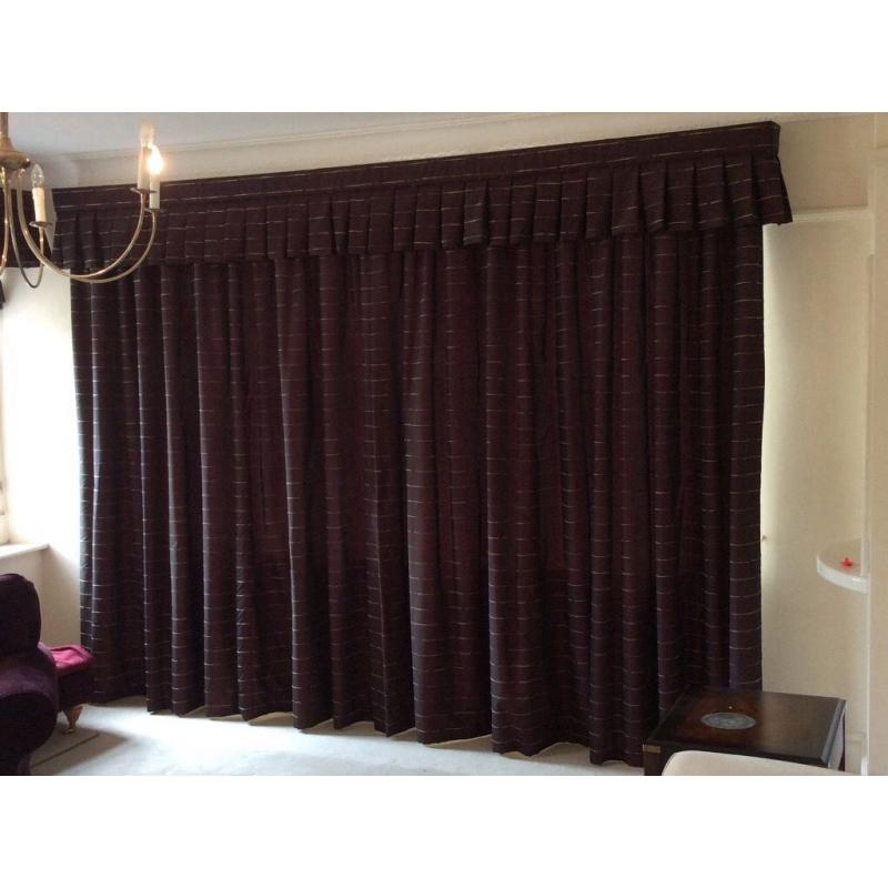 2 X pair of curtains lined & interlined