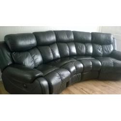 Black leather sofa