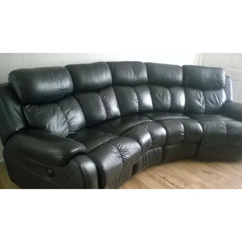 Black leather sofa