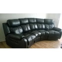 Black leather sofa